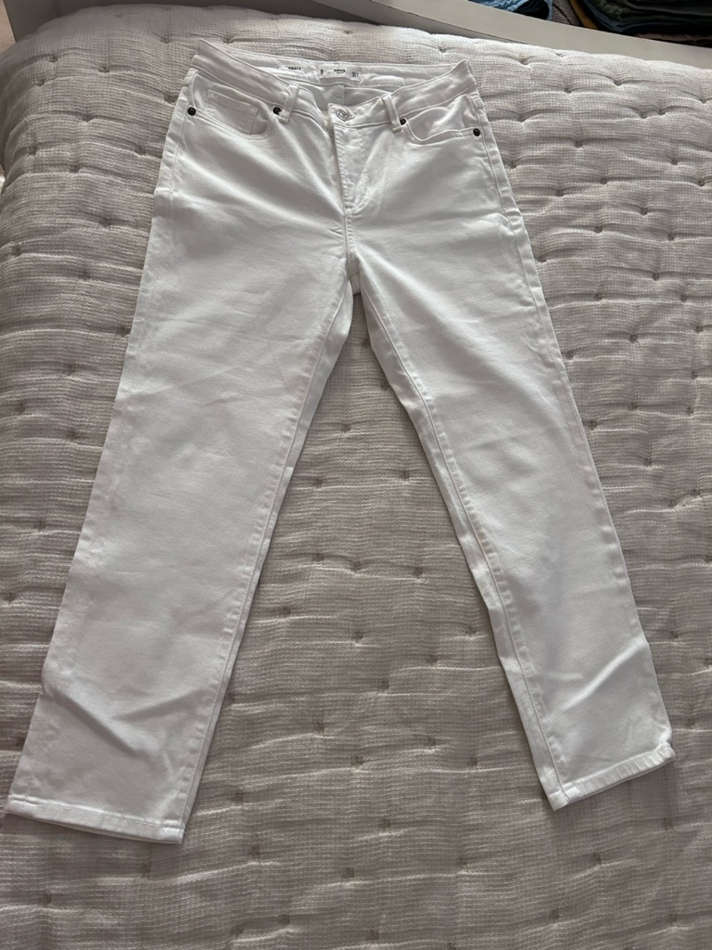 Mango Straight-Leg white Jeans - size 8